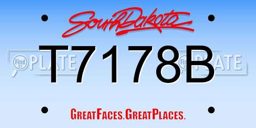 T7178B South Dakota License Plate