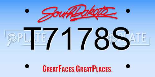 T7178S South Dakota License Plate