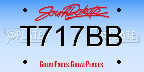T717BB South Dakota License Plate