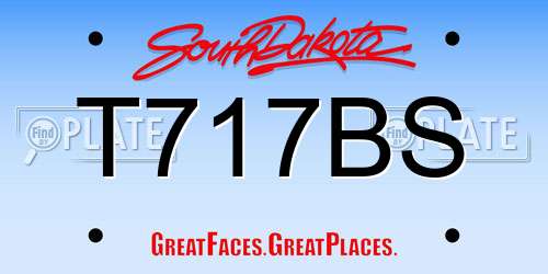 T717BS South Dakota License Plate