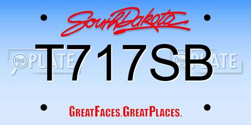 T717SB South Dakota License Plate