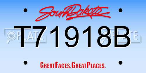 T71918B South Dakota License Plate