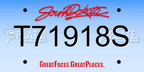 T71918S South Dakota License Plate