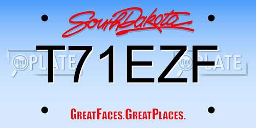 T71EZF South Dakota License Plate