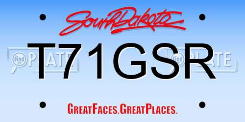 T71GSR South Dakota License Plate