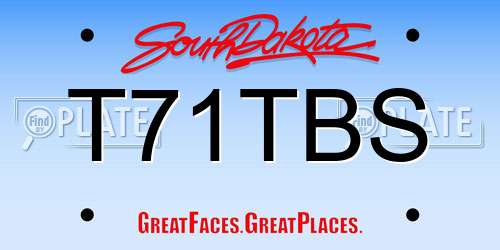 T71TBS South Dakota License Plate