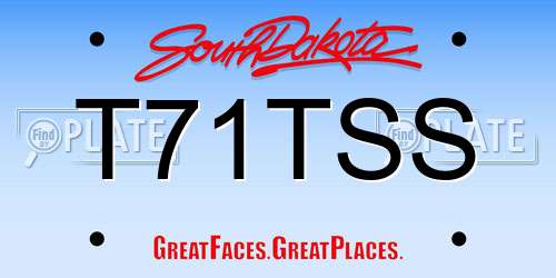 T71TSS South Dakota License Plate