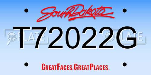 T72022G South Dakota License Plate