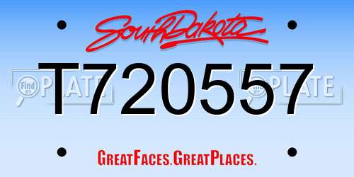 T720557 South Dakota License Plate