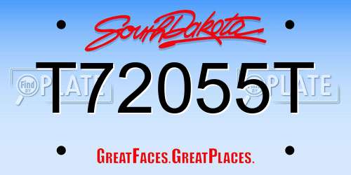 T72055T South Dakota License Plate