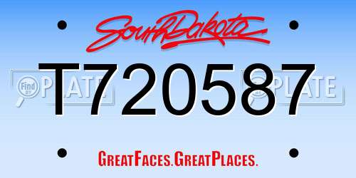 T720587 South Dakota License Plate