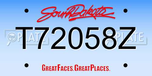 T72058Z South Dakota License Plate