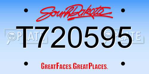 T720595 South Dakota License Plate