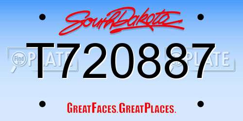 T720887 South Dakota License Plate