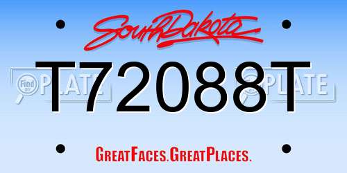 T72088T South Dakota License Plate