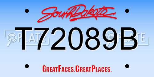 T72089B South Dakota License Plate
