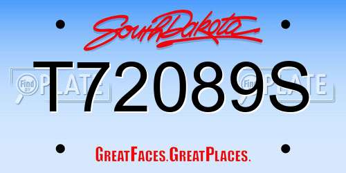T72089S South Dakota License Plate