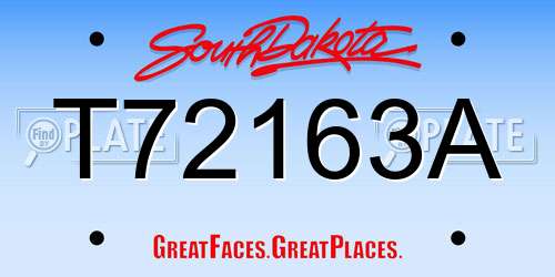 T72163A South Dakota License Plate
