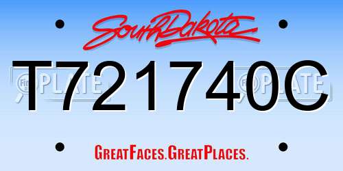 T721740C South Dakota License Plate