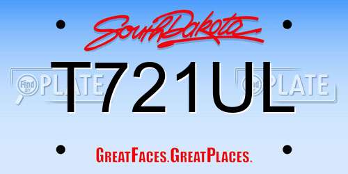 T721UL South Dakota License Plate