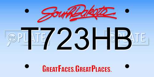 T723HB South Dakota License Plate