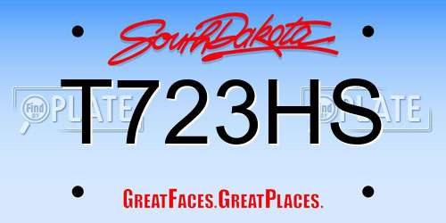 T723HS South Dakota License Plate