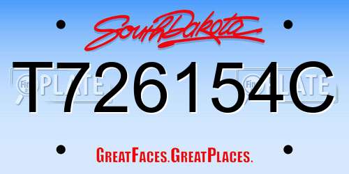 T726154C South Dakota License Plate