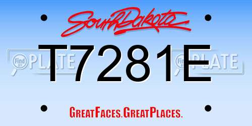 T7281E South Dakota License Plate