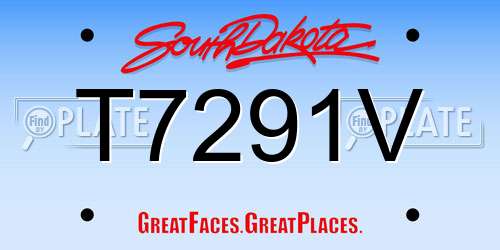 T7291V South Dakota License Plate