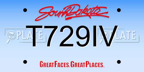 T729IV South Dakota License Plate