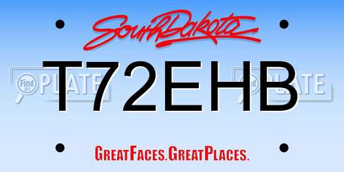 T72EHB South Dakota License Plate