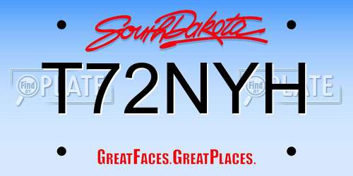 T72NYH South Dakota License Plate