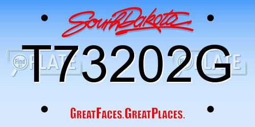 T73202G South Dakota License Plate