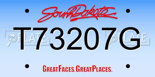 T73207G South Dakota License Plate