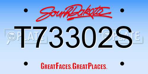 T73302S South Dakota License Plate