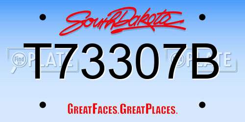 T73307B South Dakota License Plate