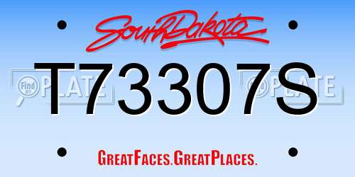 T73307S South Dakota License Plate