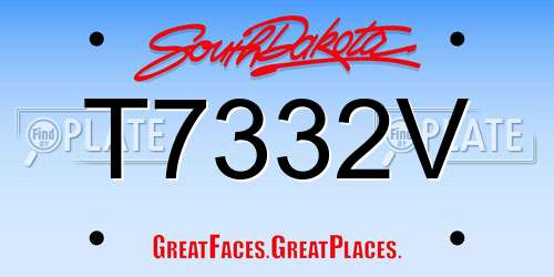 T7332V South Dakota License Plate