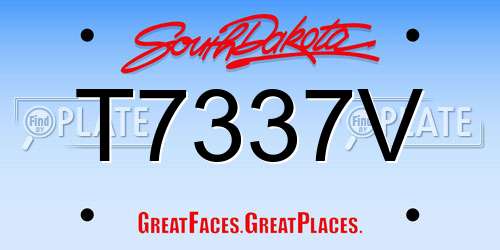 T7337V South Dakota License Plate