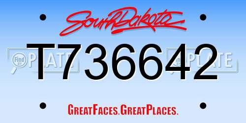 T736642 South Dakota License Plate