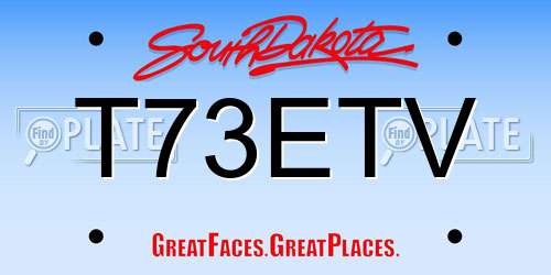 T73ETV South Dakota License Plate