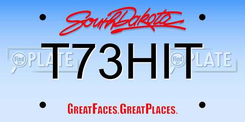 T73HIT South Dakota License Plate