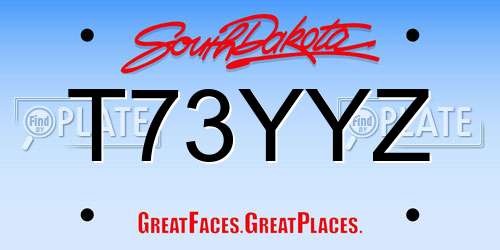 T73YYZ South Dakota License Plate