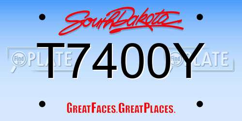 T7400Y South Dakota License Plate