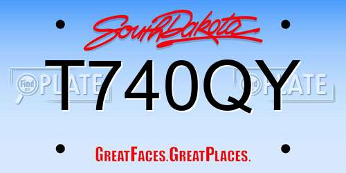 T740QY South Dakota License Plate