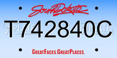 T742840C South Dakota License Plate