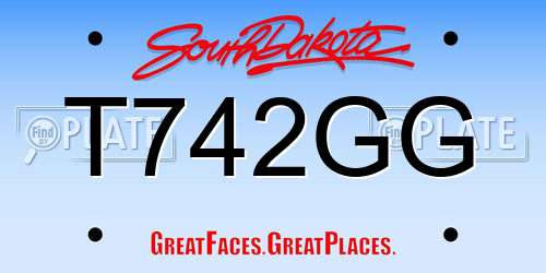 T742GG South Dakota License Plate