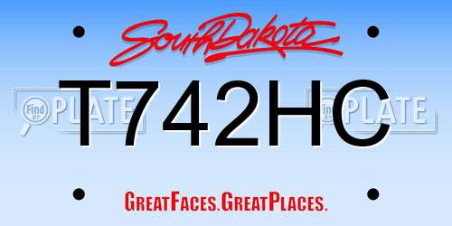 T742HC South Dakota License Plate