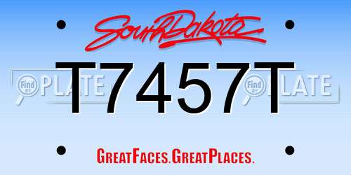 T7457T South Dakota License Plate