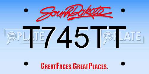 T745TT South Dakota License Plate
